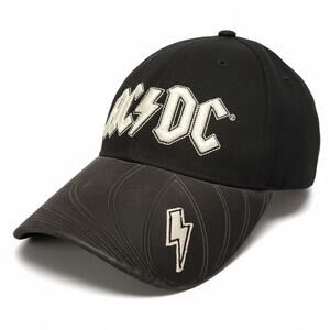 VTG Y2K AC/DC Back In Black Flex Fit Cotton Heavy Metal Rock & Roll Hat
